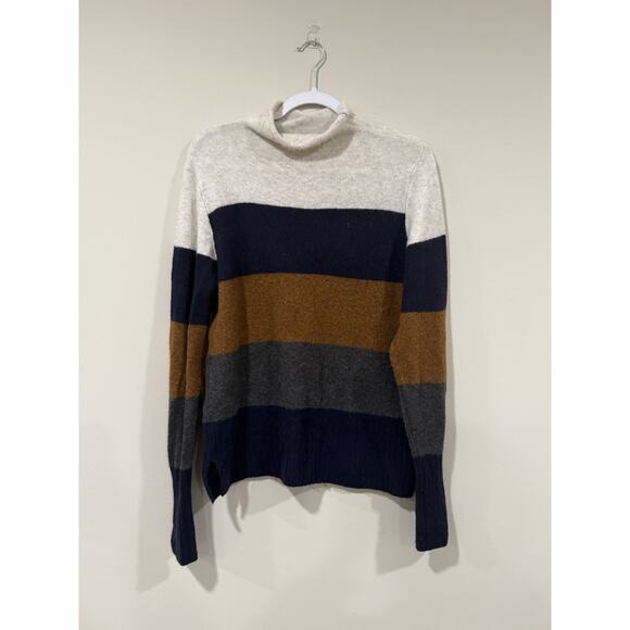 Madewell Inland Striped Turtleneck Sweater in Coziest Yarn Size Large 2410 - Picture 5 of 10
